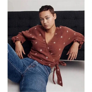 Size XXS Madewell Lightspun Maira Wrap  Top